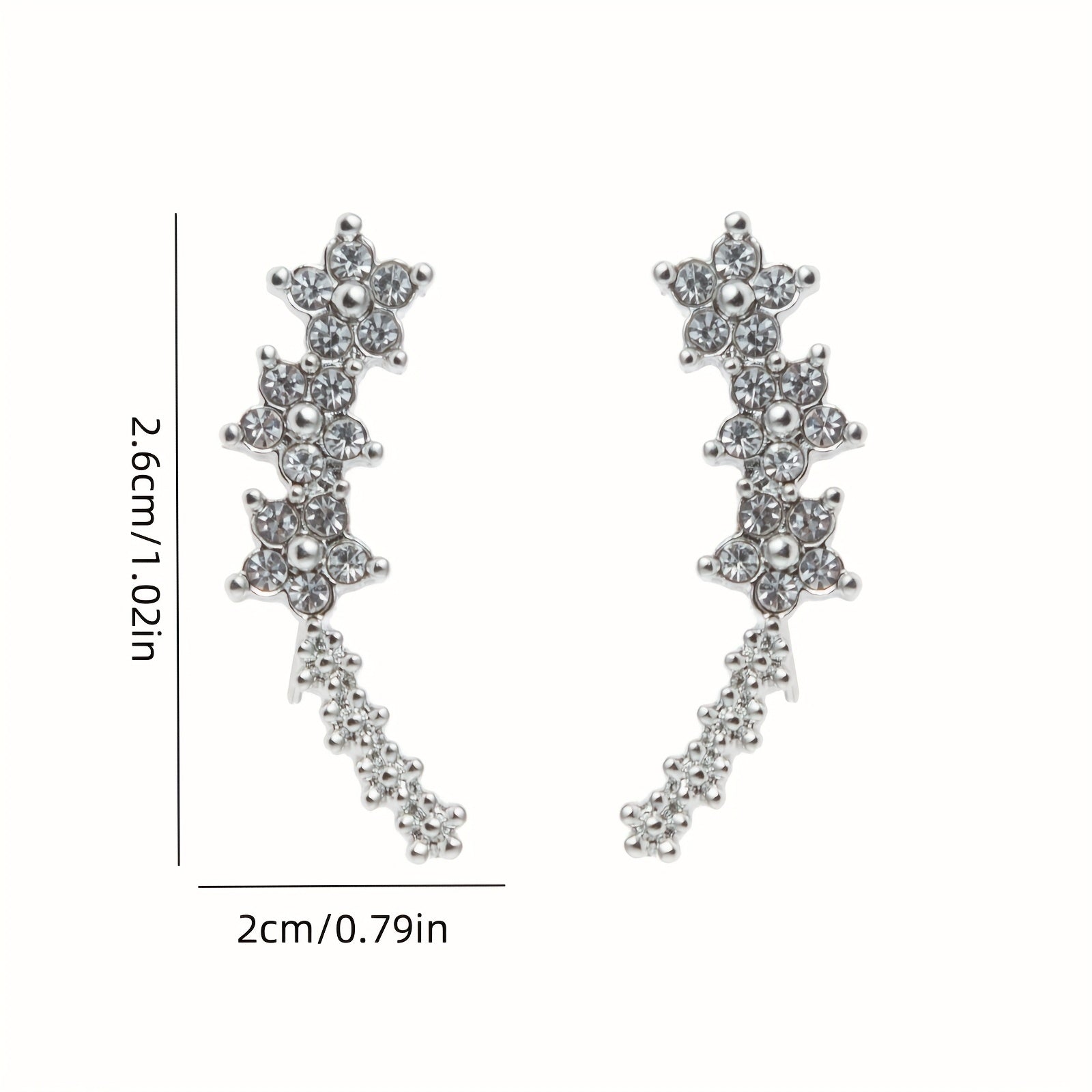 Floral Ear Climber Earrings