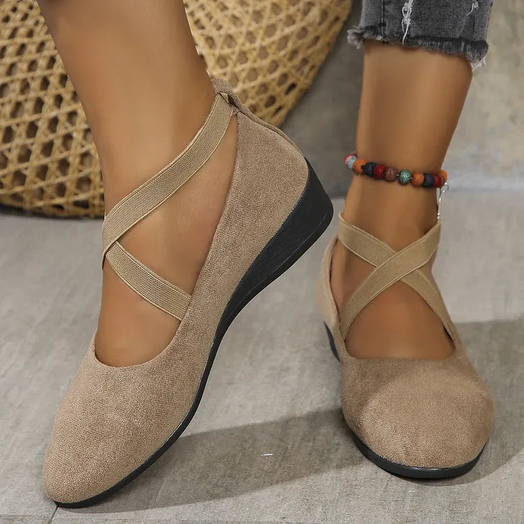 Rose™ Faux Suede Wedge Flat – Elegant Comfort From Morning to Night