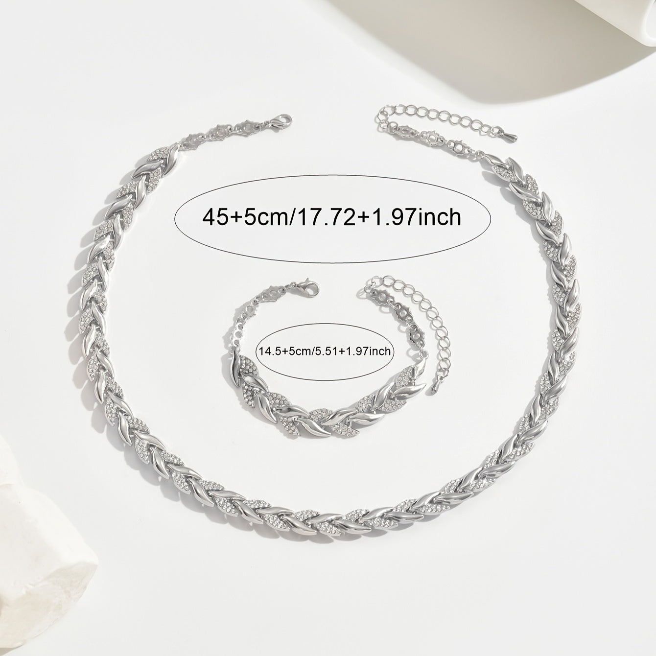Elara™ | Timeless Leaf-Link Necklace & Bracelet Set