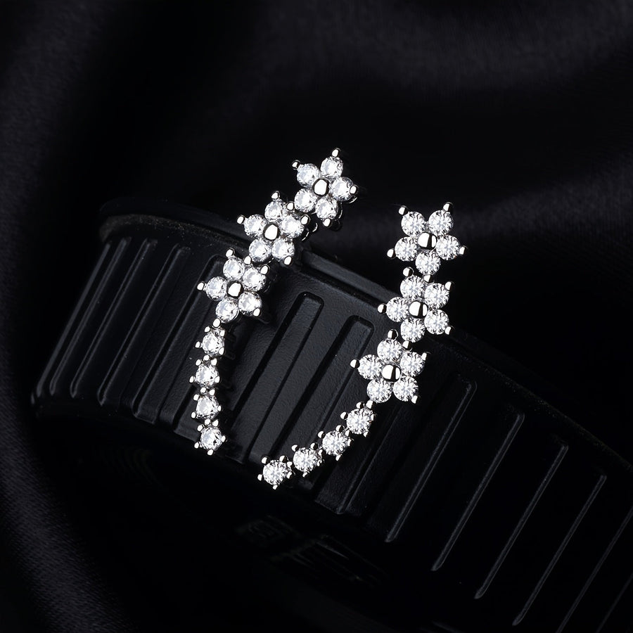 Floral Ear Climber Earrings