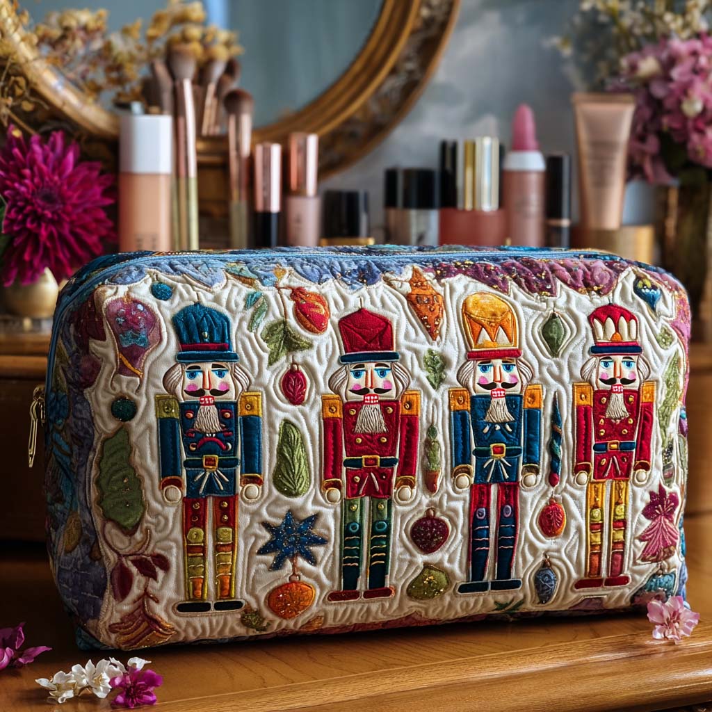 Yuki | Festive Nutcracker Quilted Cosmetic Bag