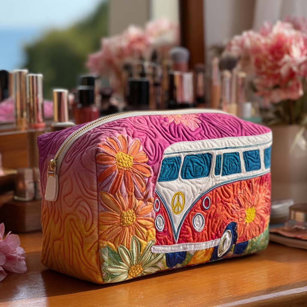 Rosie | Retro Travel Quilted Cosmetic Bag