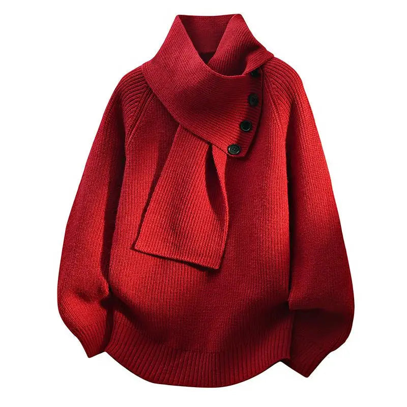 Elara™ | Soft Button-Detail Knit Sweater