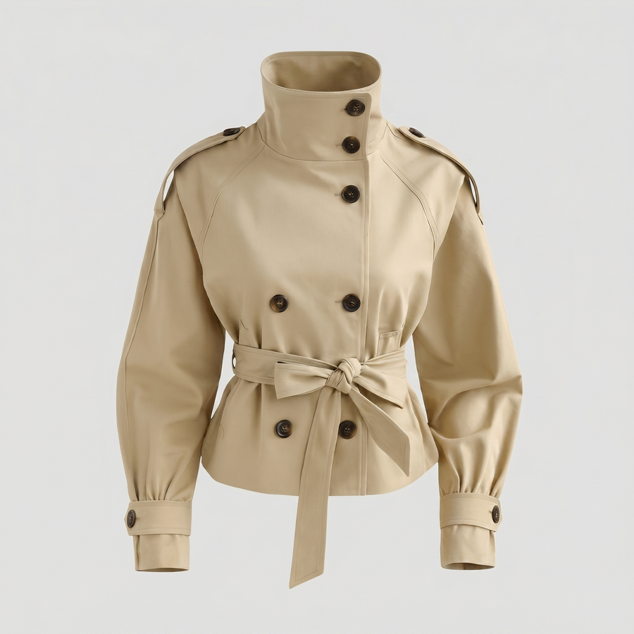 KIM'S | WOMEN'S TRENCH JACKET | CROPPED | BELTED