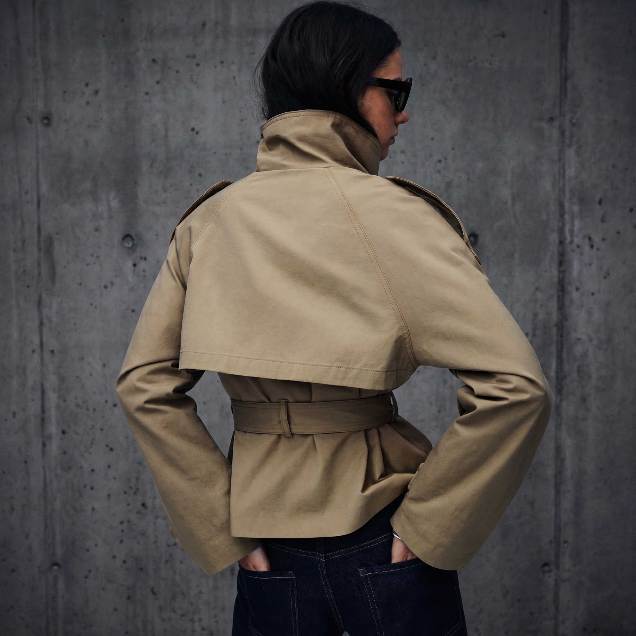 KIM'S | WOMEN'S TRENCH JACKET | CROPPED | BELTED
