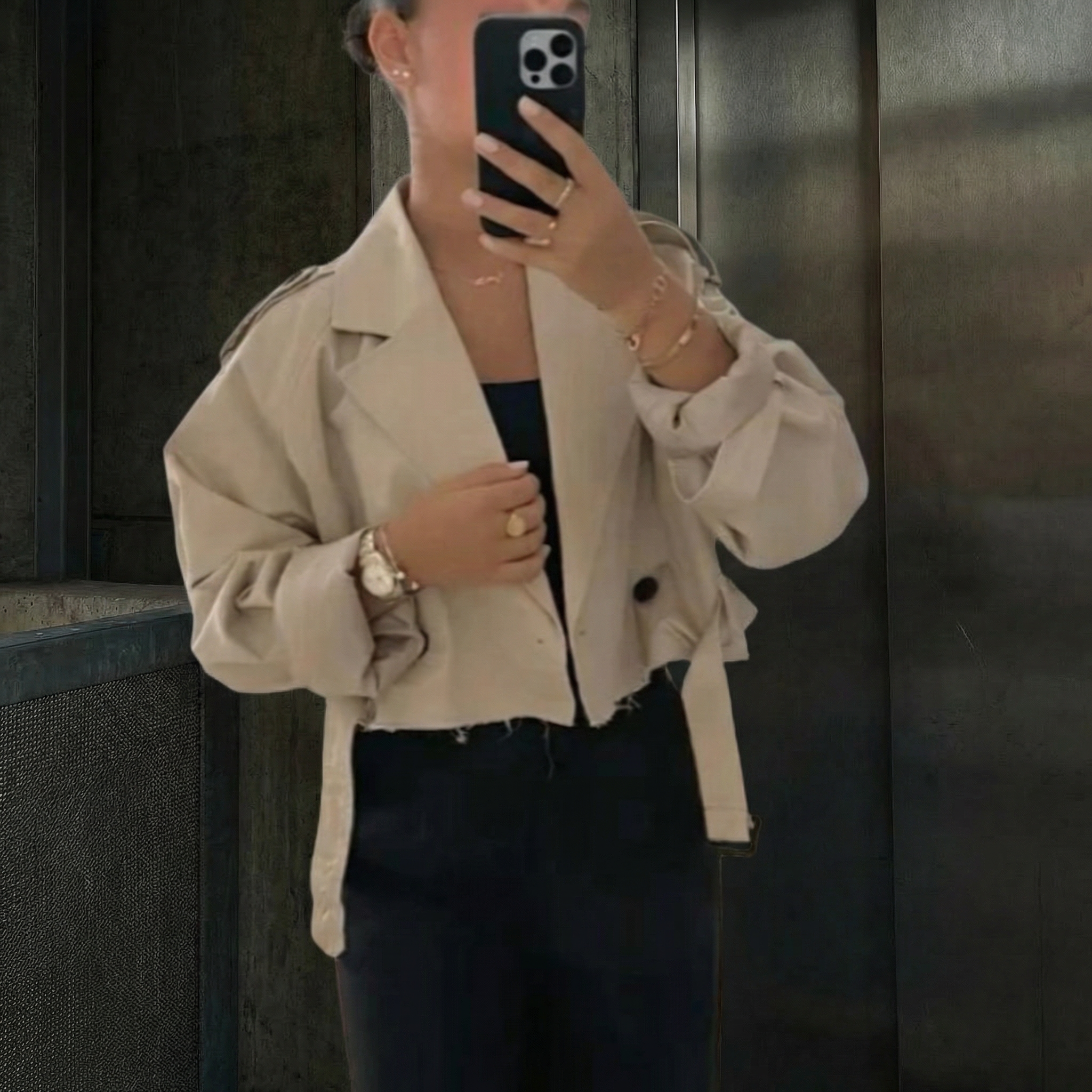 KIM'S | WOMEN'S TRENCH JACKET | CROPPED | BELTED