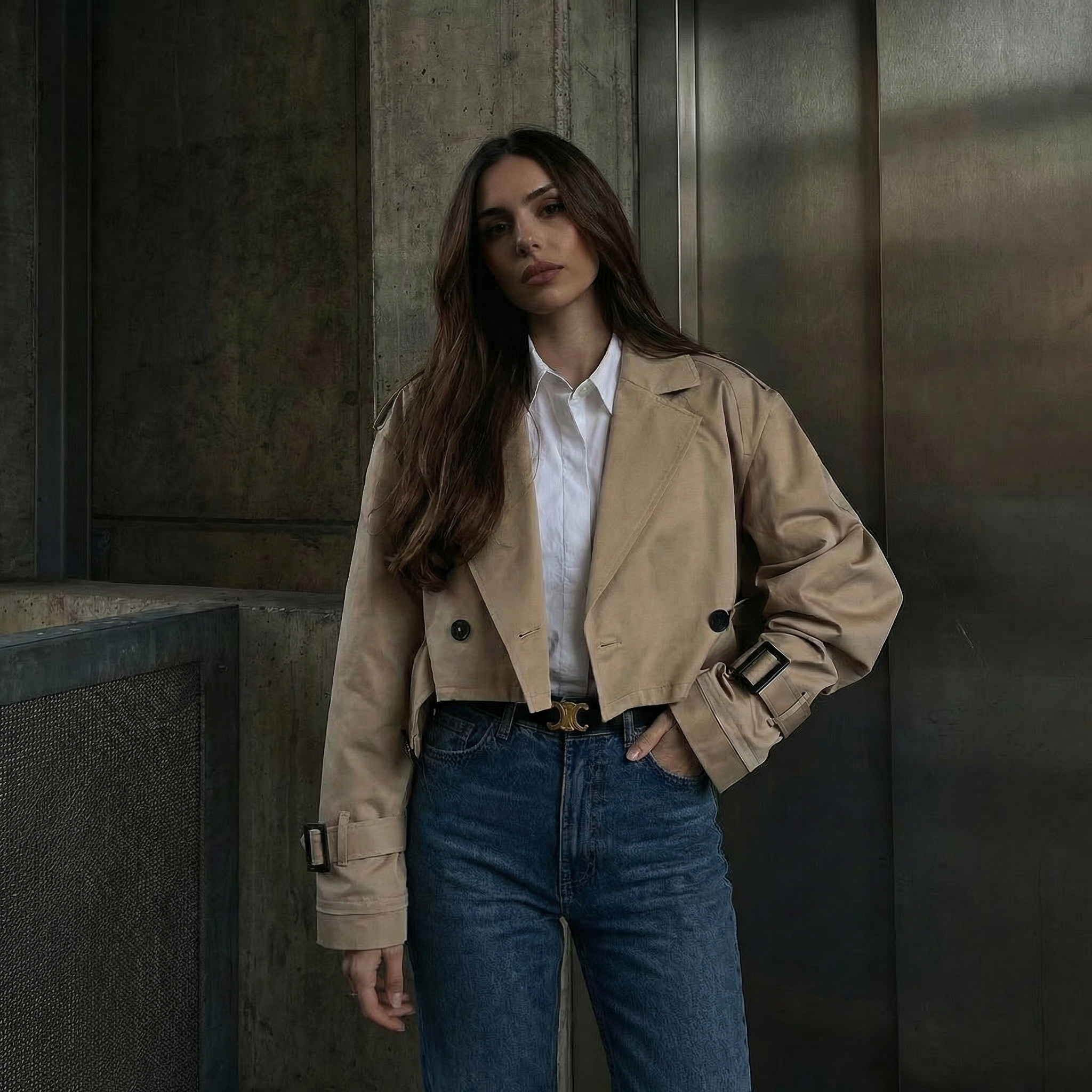 KIM'S | WOMEN'S TRENCH JACKET | CROPPED | BELTED