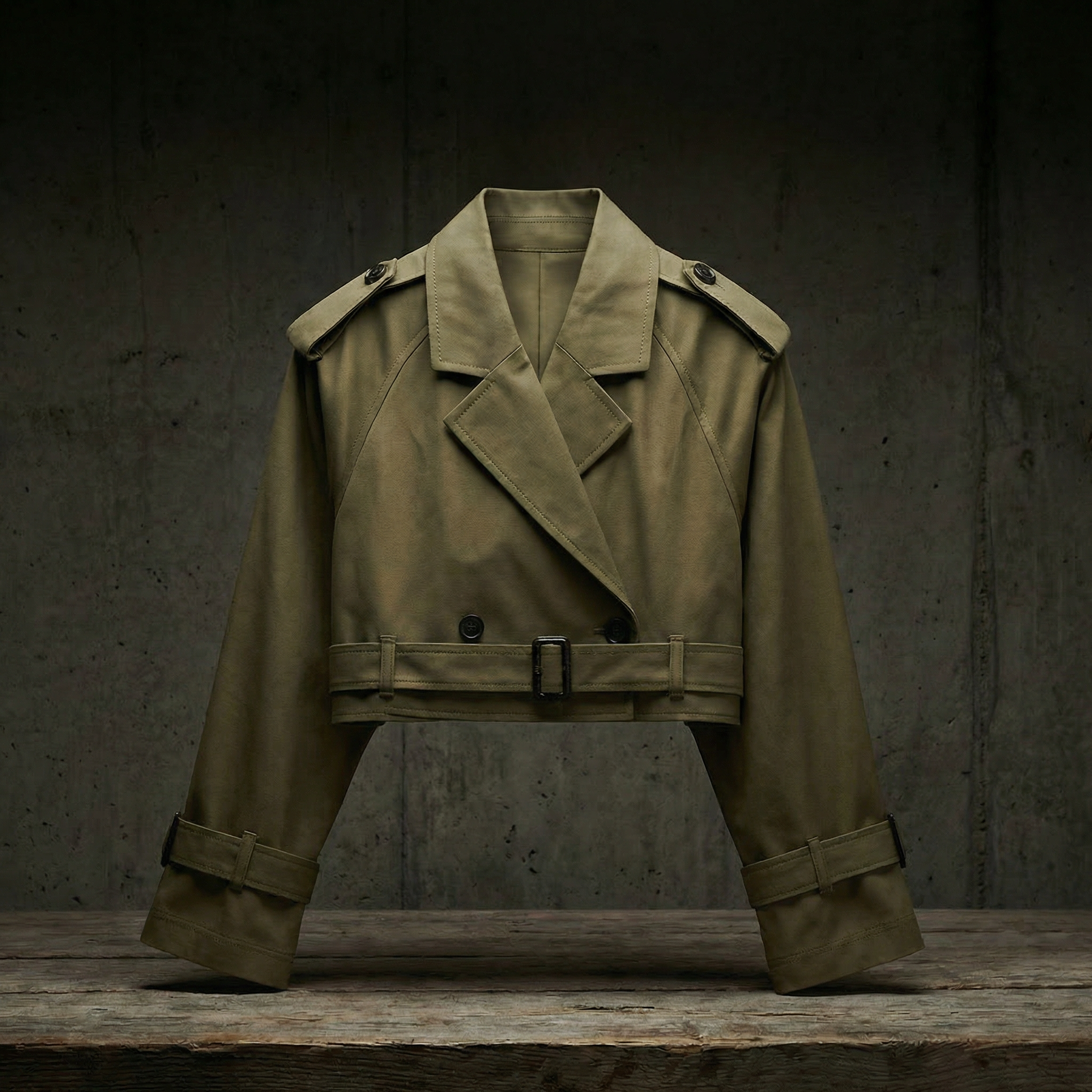 KIM'S | WOMEN'S TRENCH JACKET | CROPPED | BELTED