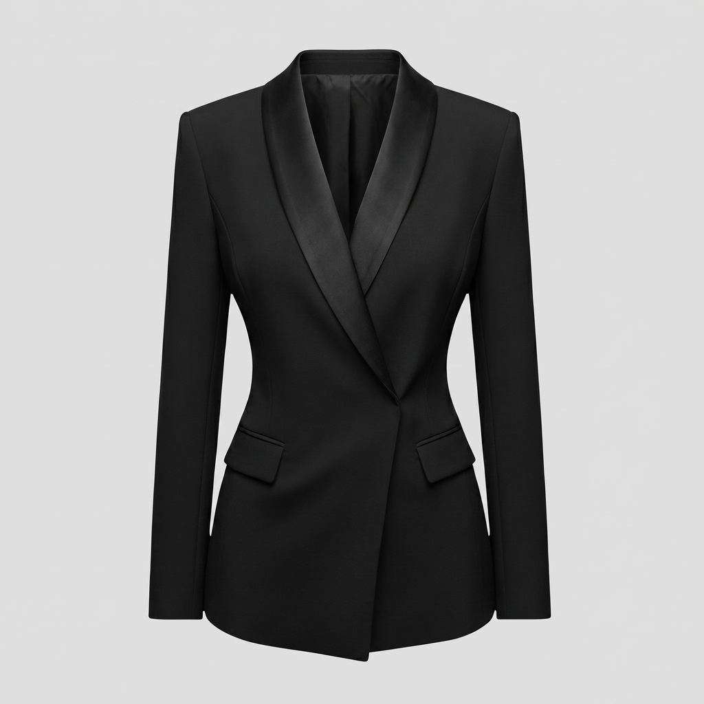 KIM'S | WOMEN'S BLAZER | DRAPED LAPEL | OPEN FRONT