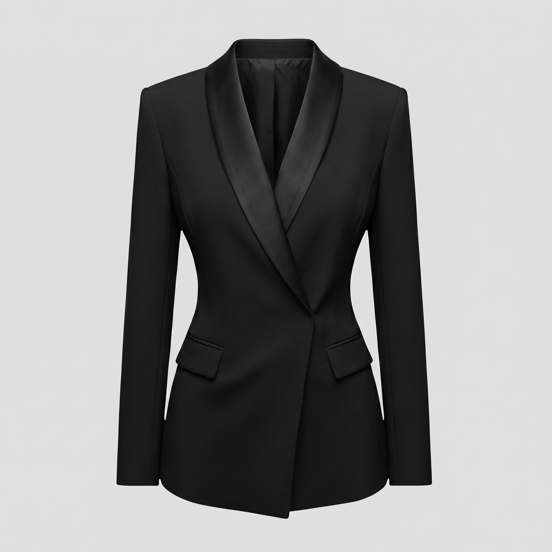 KIM'S | WOMEN'S BLAZER | DRAPED LAPEL | OPEN FRONT