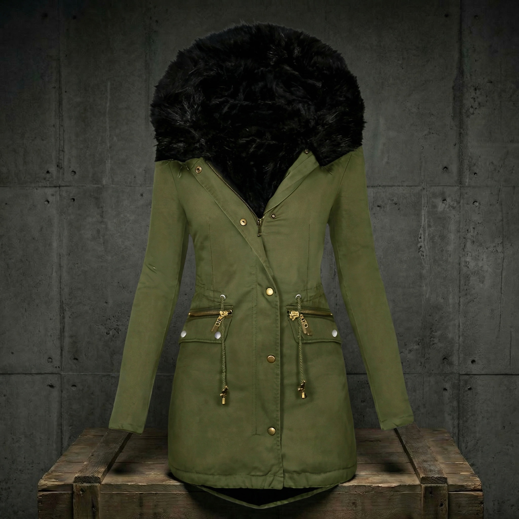 KIM'S | WOMEN'S PARKA JACKET | HOODED | TRIM DETAIL