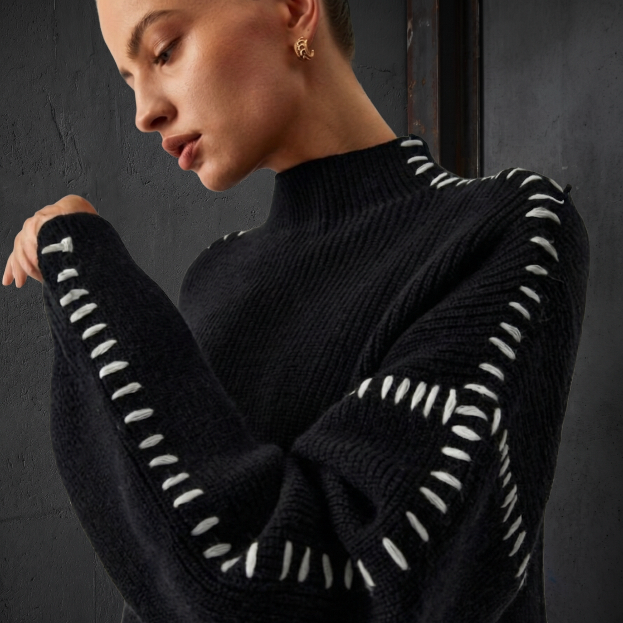 KIM'S | WOMEN'S SWEATER | RIBBED | STITCH DETAIL