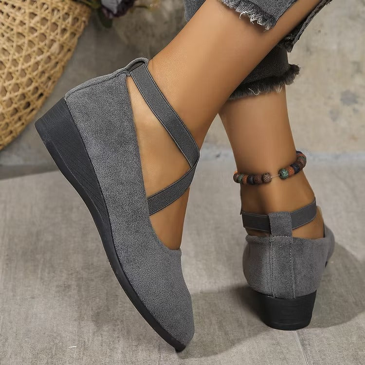 Rose™ Faux Suede Wedge Flat – Elegant Comfort From Morning to Night